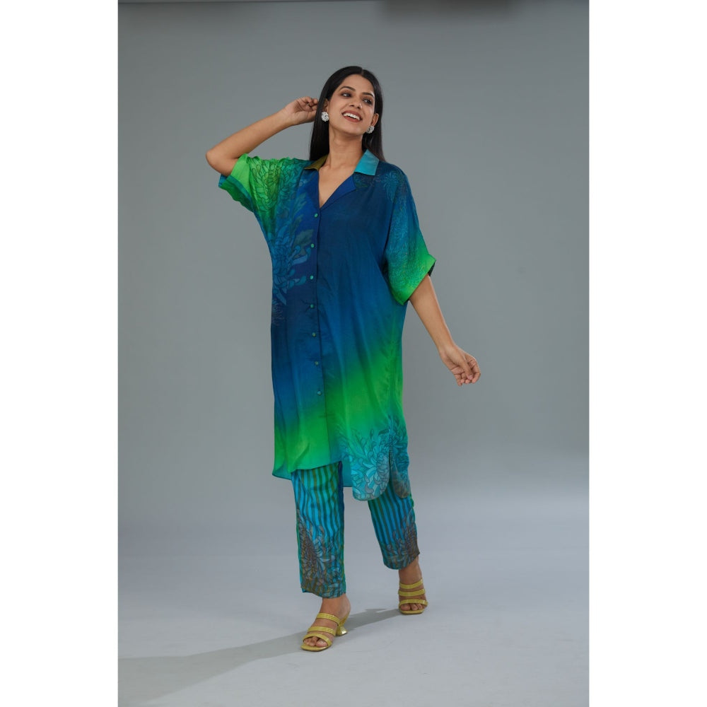 Kahani Lush Multi Color Ombre Co-Ord (Set of 2)