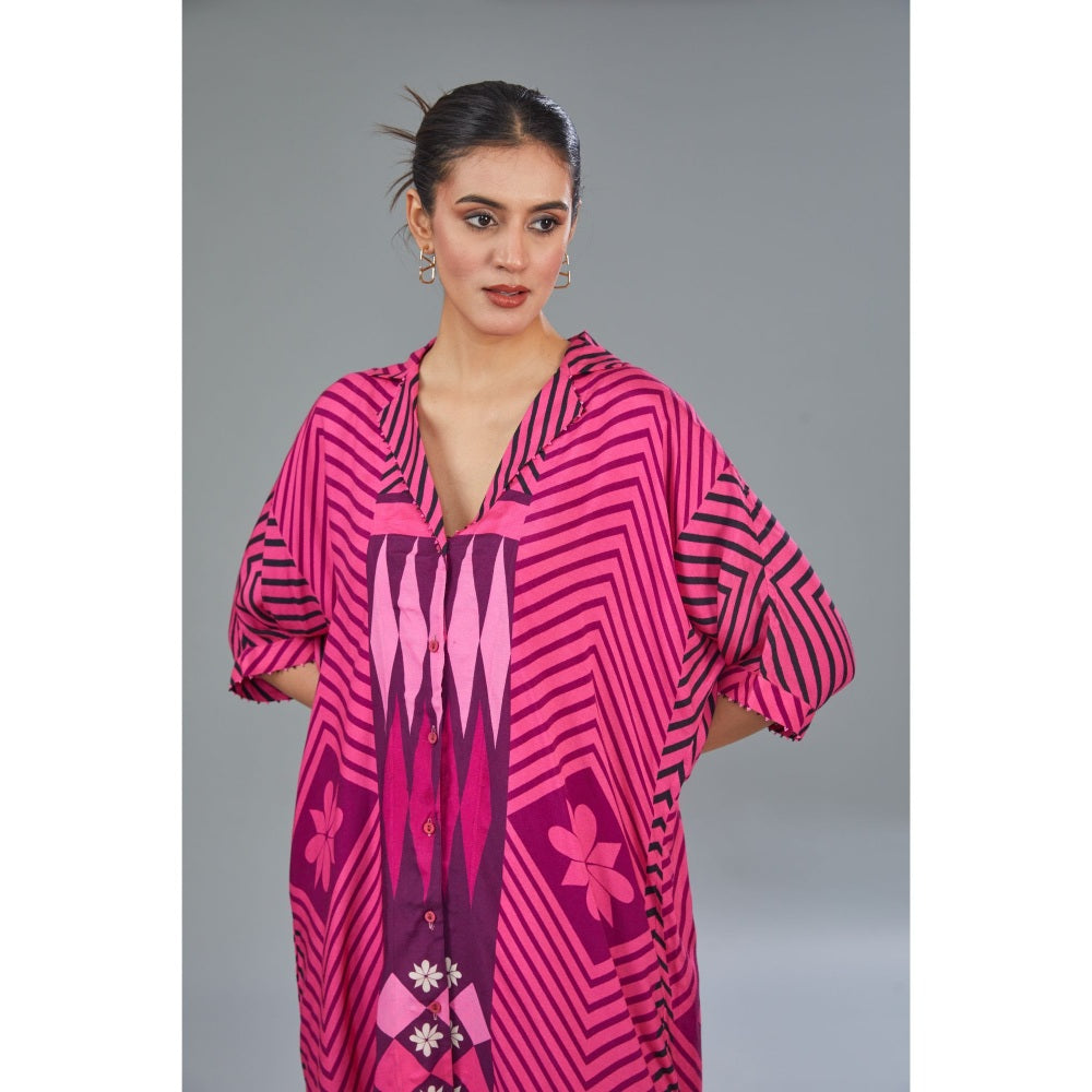Kahani Lush Pink Floral Co-Ord (Set of 2)