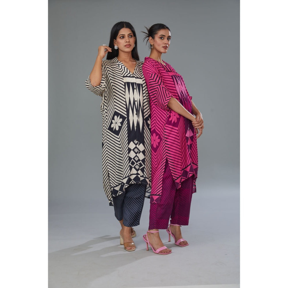 Kahani Lush Pink Floral Co-Ord (Set of 2)