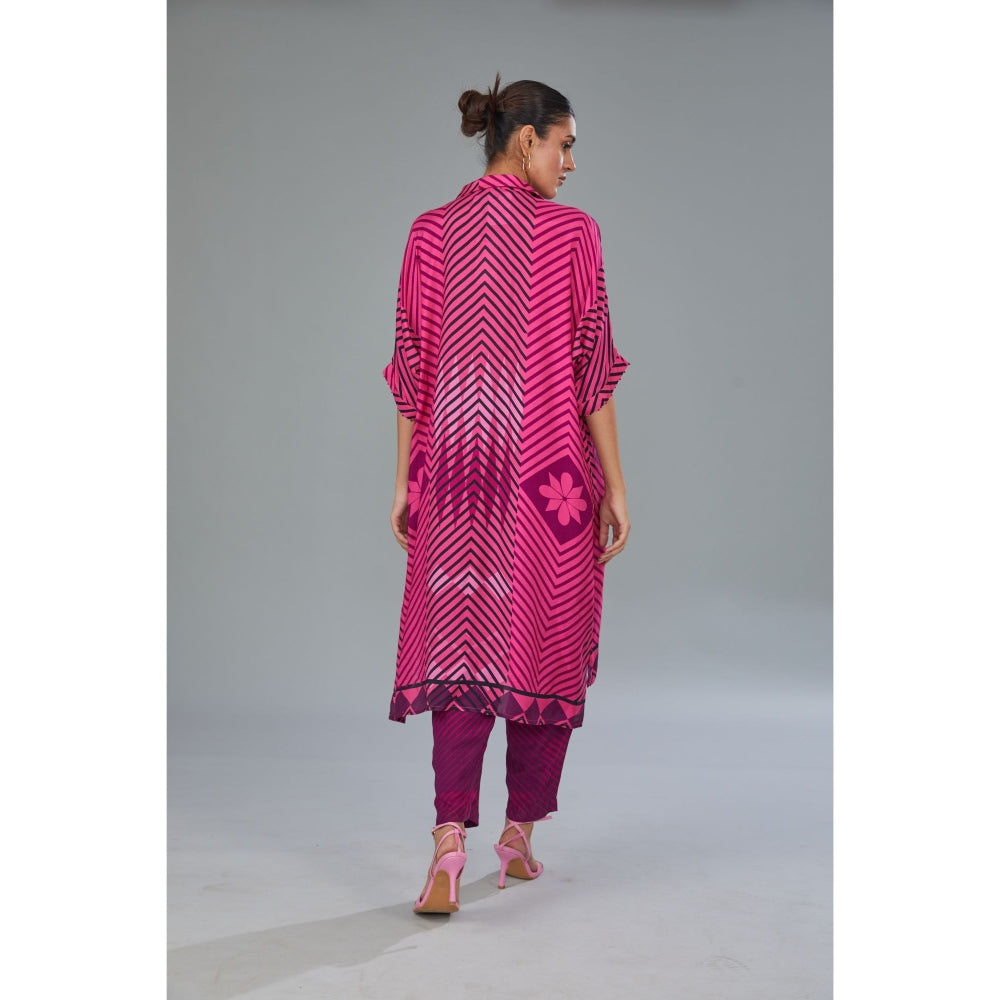 Kahani Lush Pink Floral Co-Ord (Set of 2)
