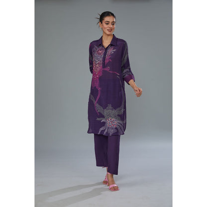 Kahani Lush Purple Printed Co-Ord (Set of 2)