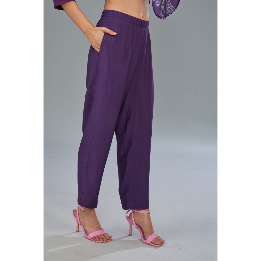 Kahani Lush Purple Printed Co-Ord (Set of 2)