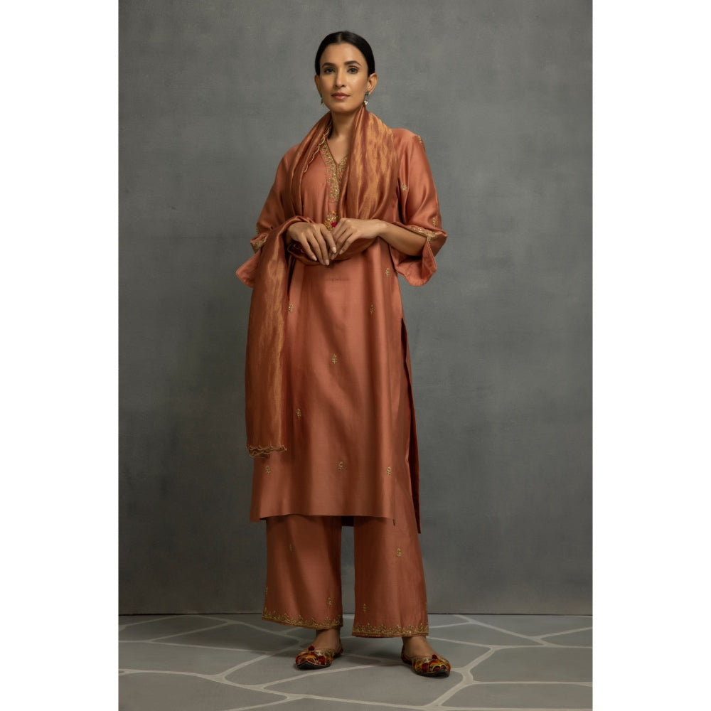 Kahani Lush Light Brown Kurta & Pant with Dupatta (Set of 3)