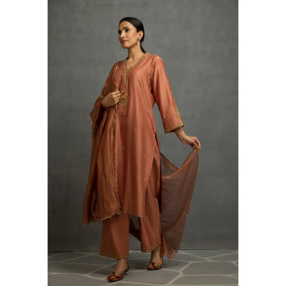 Kahani Lush Light Brown Kurta & Pant with Dupatta (Set of 3)