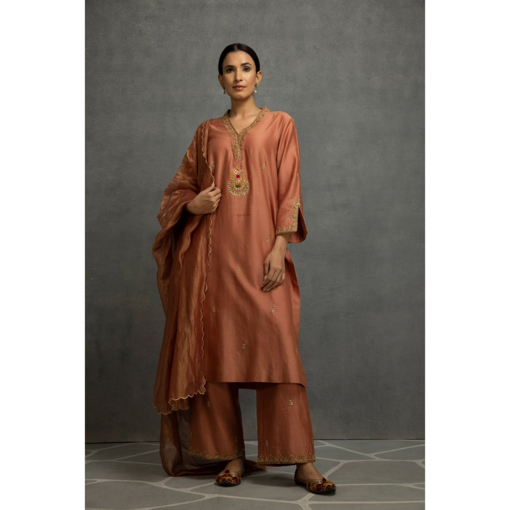 Kahani Lush Light Brown Kurta & Pant with Dupatta (Set of 3)