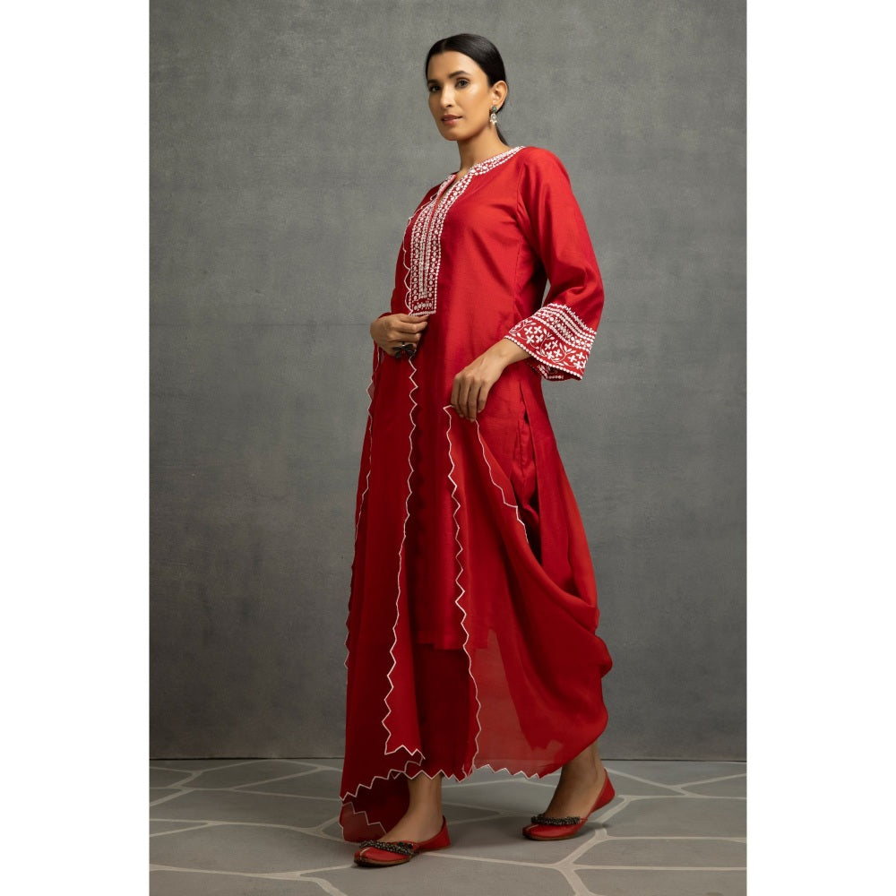 Kahani Lush Red Kurta & Pant with Dupatta (Set of 3)