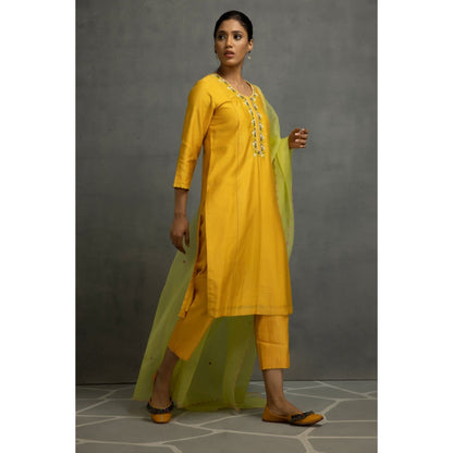 Kahani Lush Yellow Kurta & Pant with Dupatta (Set of 3)