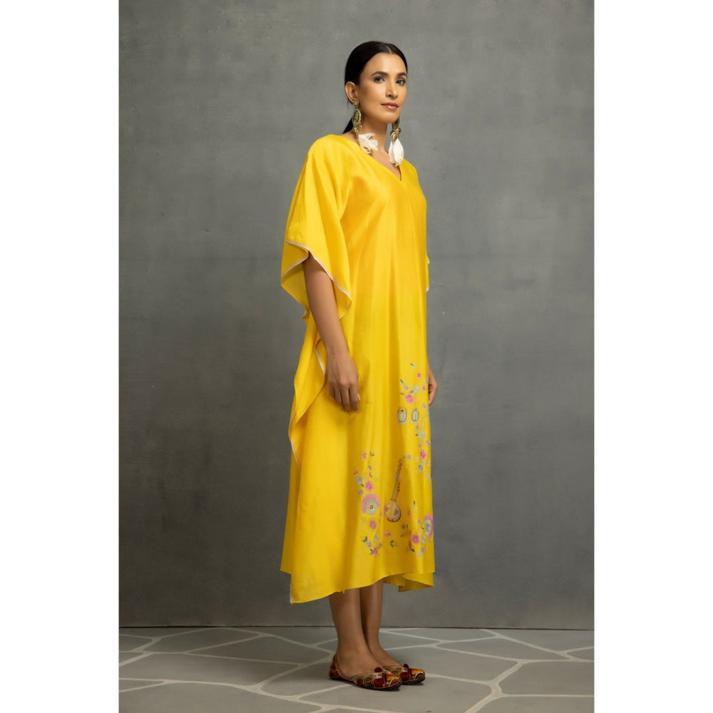 Kahani Lush Yellow Kaftans Dress