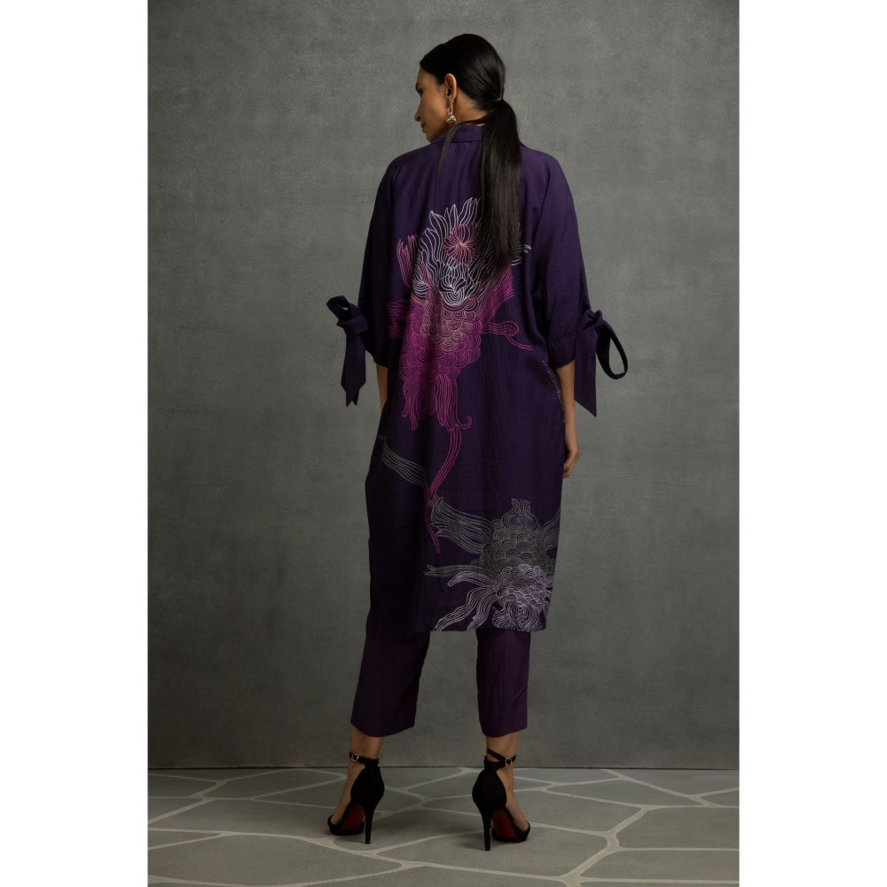Kahani Lush Purple Printed Co-Ord (Set of 2)