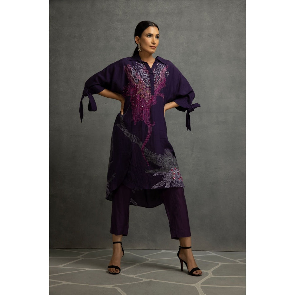 Kahani Lush Purple Printed Co-Ord (Set of 2)