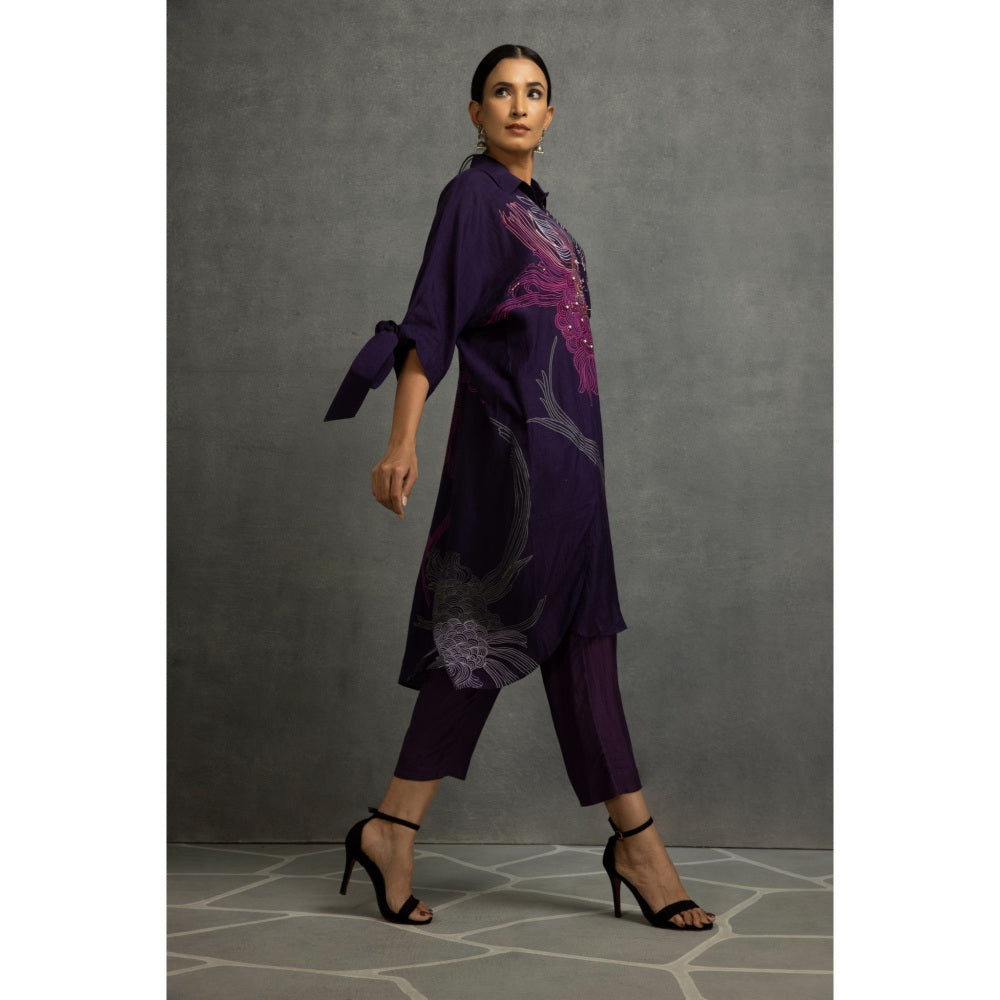 Kahani Lush Purple Printed Co-Ord (Set of 2)