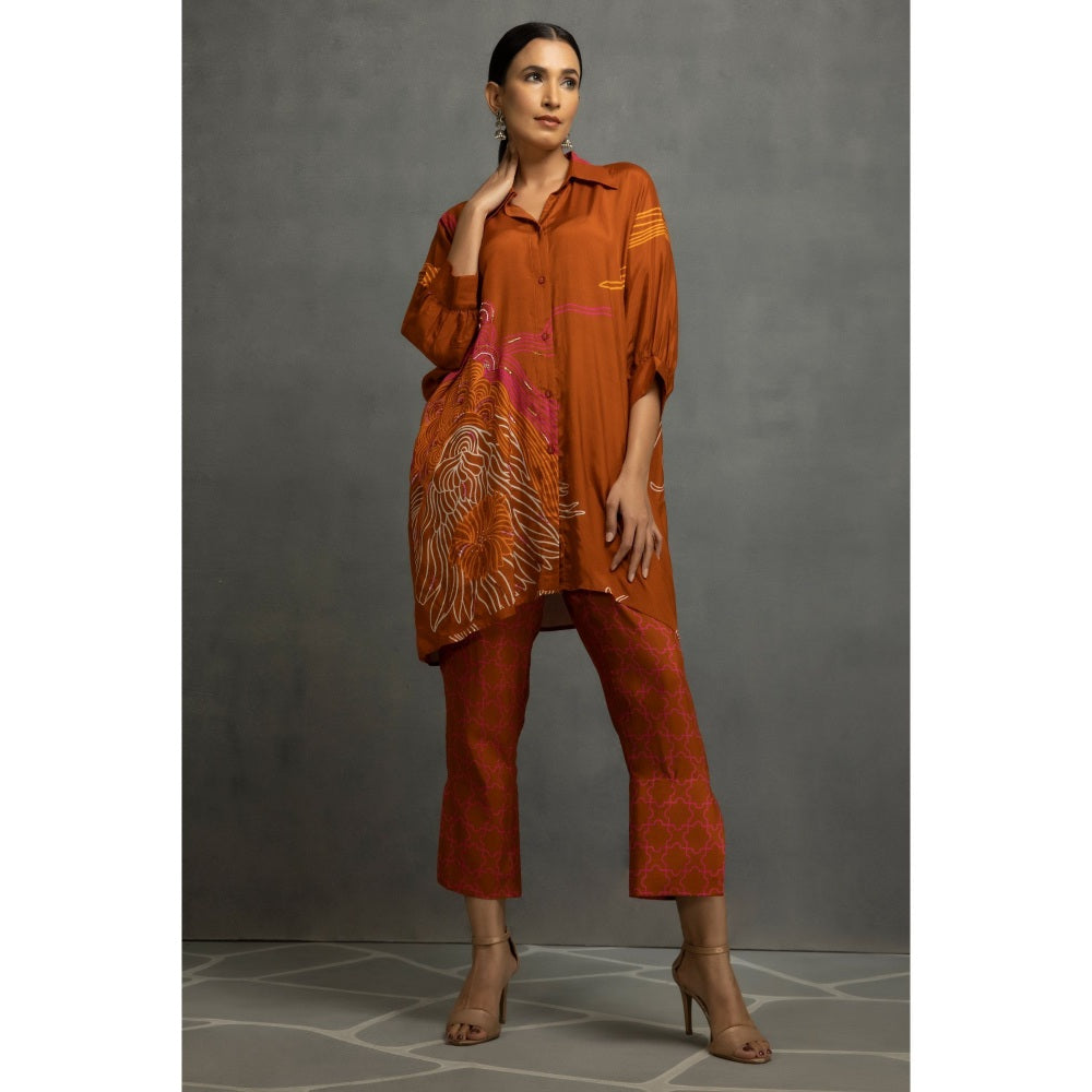 Kahani Lush Light Brown Printed Co-Ord (Set of 2)