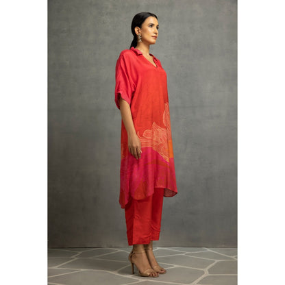Kahani Lush Red Kurta & Pant (Set of 2)