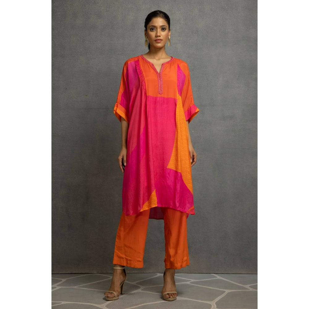 Kahani Lush Orange & Pink Kurta & Pant (Set of 2)