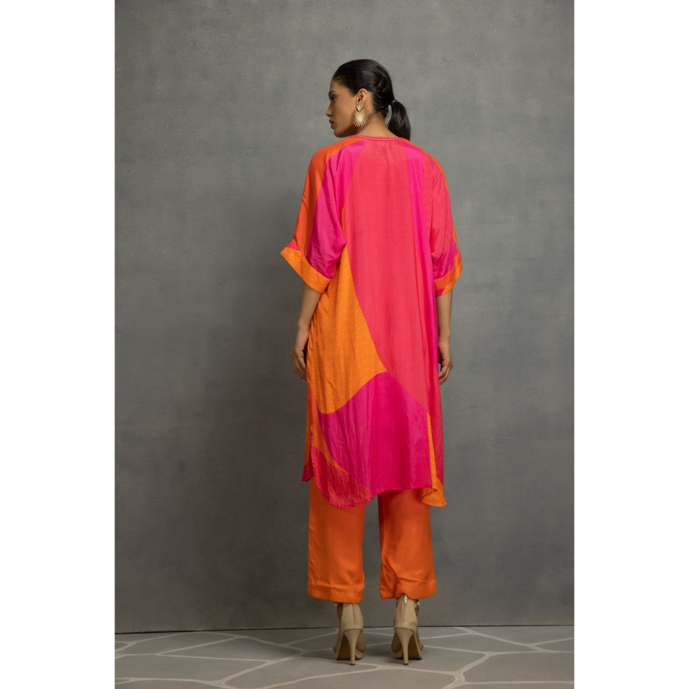 Kahani Lush Orange & Pink Kurta & Pant (Set of 2)