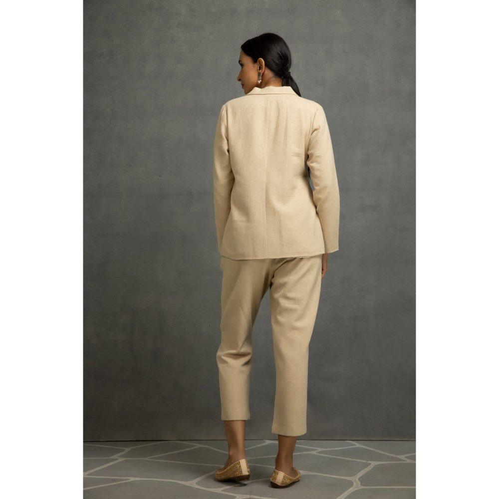 Kahani Lush Beige Floral Co-Ord (Set of 2)