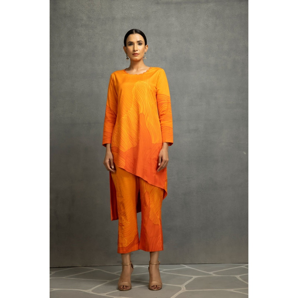 Kahani Lush Yellow Orange Printed Co-Ord (Set of 2)