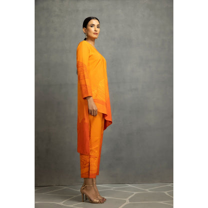 Kahani Lush Yellow Orange Printed Co-Ord (Set of 2)