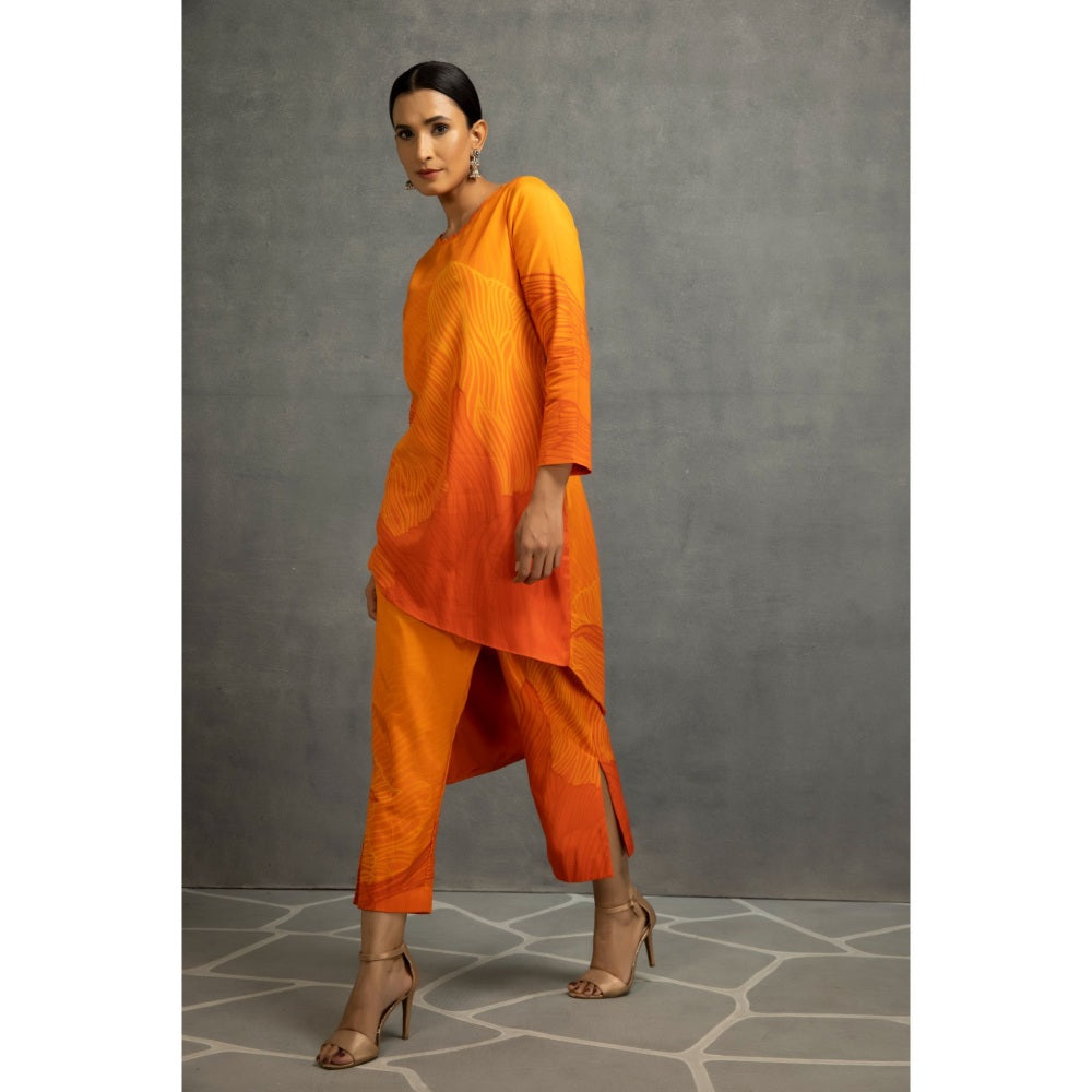 Kahani Lush Yellow Orange Printed Co-Ord (Set of 2)