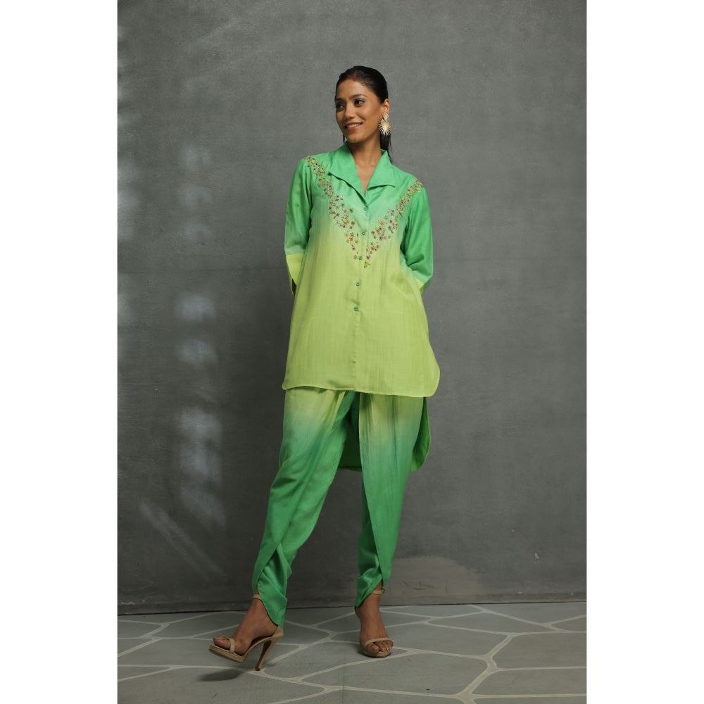 Kahani Lush Green Ombre Co-Ord (Set of 2)