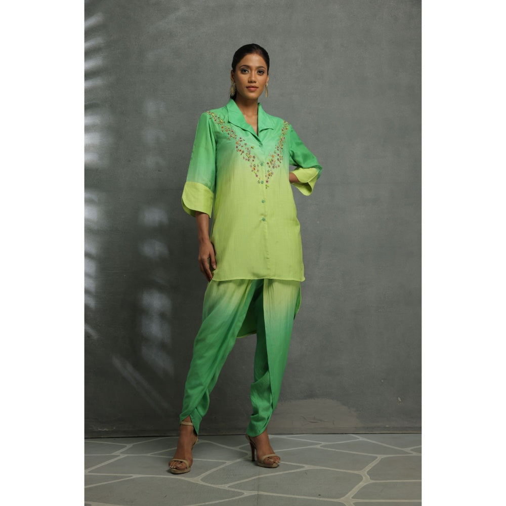 Kahani Lush Green Ombre Co-Ord (Set of 2)