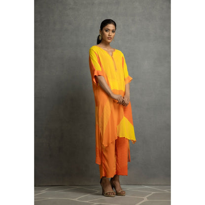 Kahani Lush Yellow Orange Kurta & Pant (Set of 2)