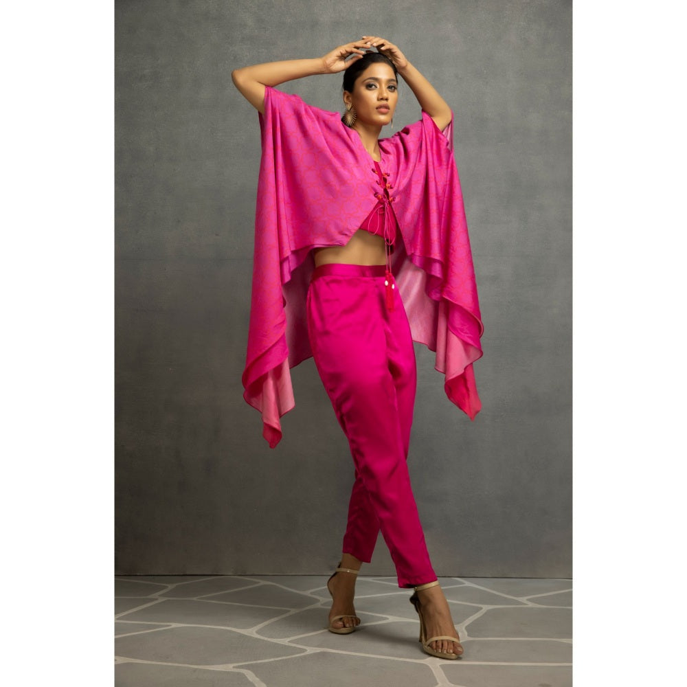 Kahani Lush Pink Kaftan & Pant (Set of 2)