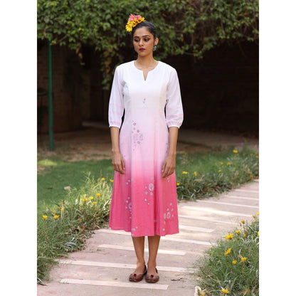 Kahani Lush Pink Ombre Dress