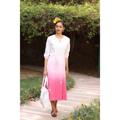 Kahani Lush Pink Ombre Dress