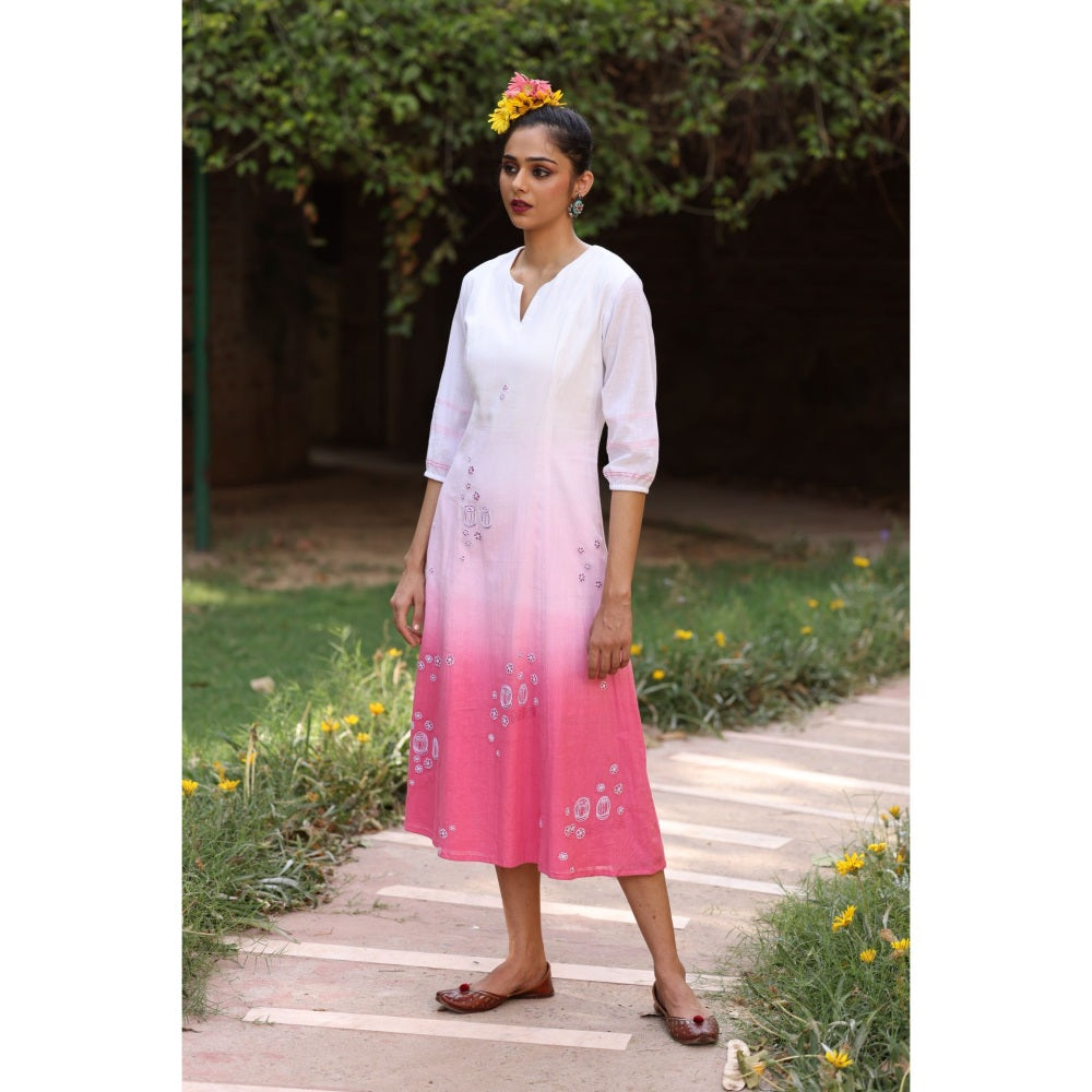 Kahani Lush Pink Ombre Dress