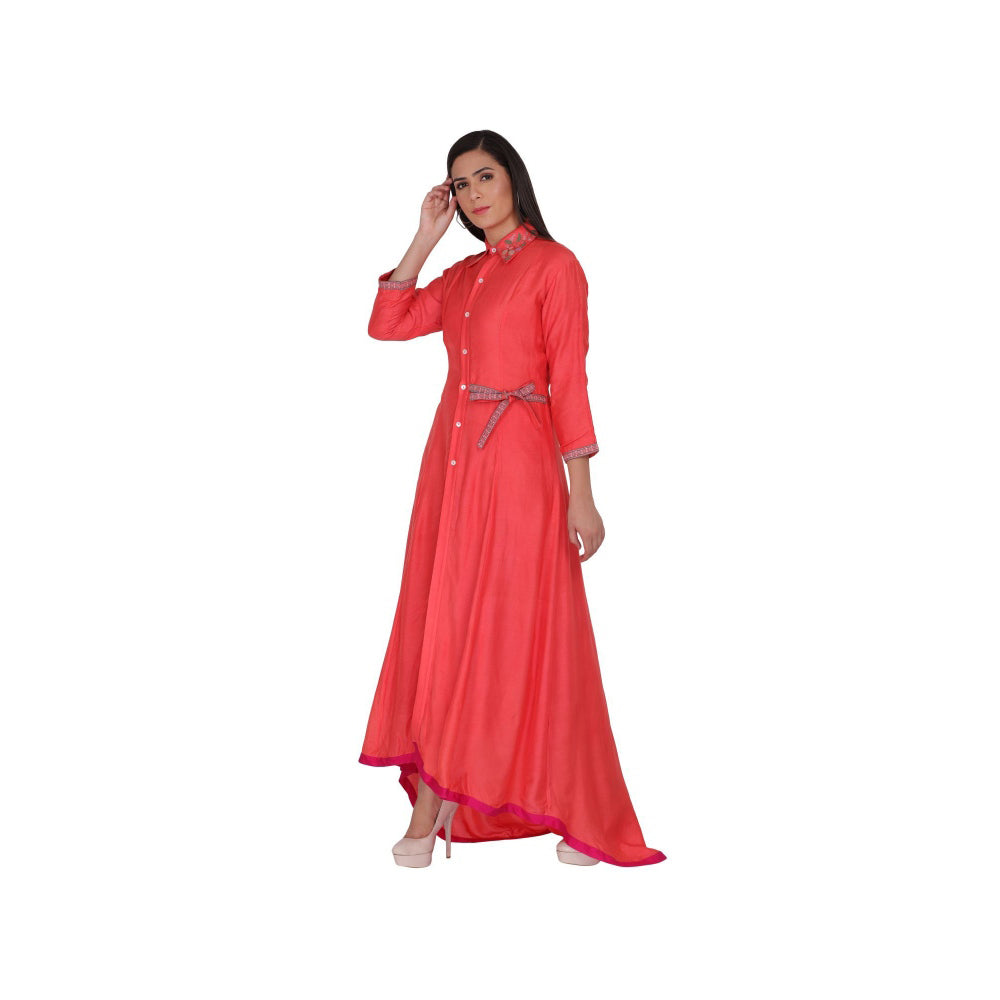 Kahani Lush Orange High-low Dress