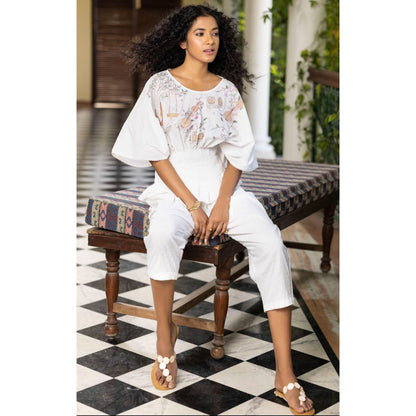 Kahani Lush White Umbrella Co-Ord (Set of 2)