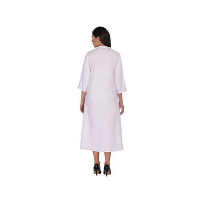 Kahani Lush White High-low Shirt Dress