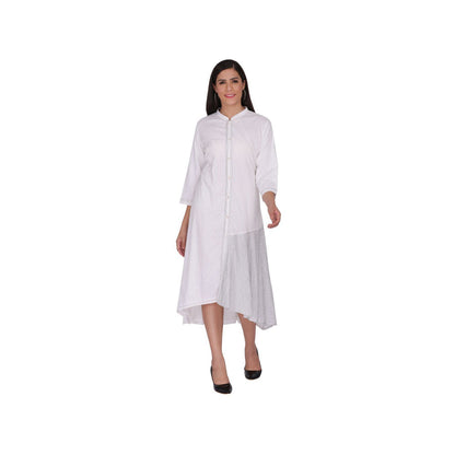 Kahani Lush White High-low Shirt Dress