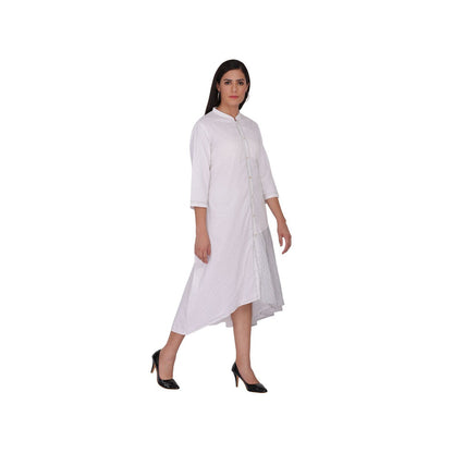 Kahani Lush White High-low Shirt Dress