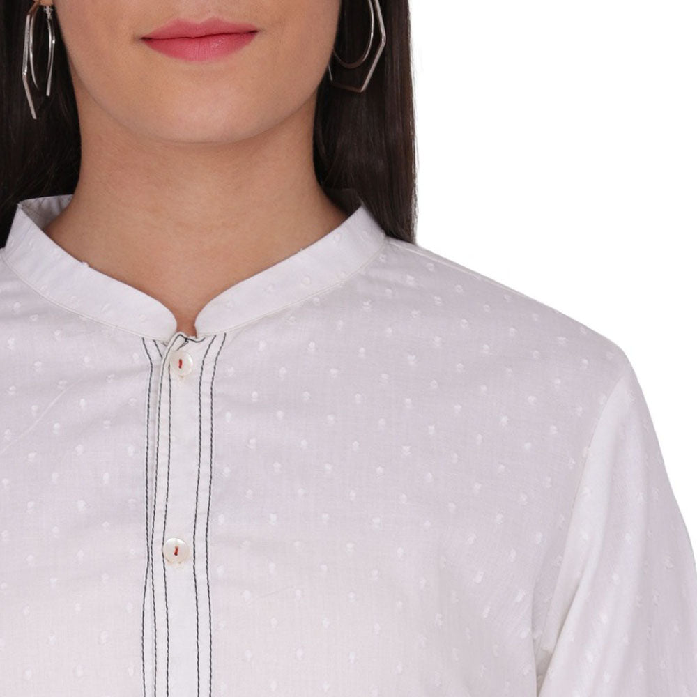 Kahani Lush White High-low Shirt Dress