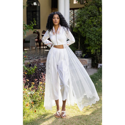 Kahani Lush White Solid Co-Ord (Set of 2)