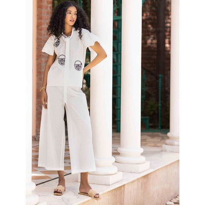 Kahani Lush White Embroidery Co-Ord (Set of 2)