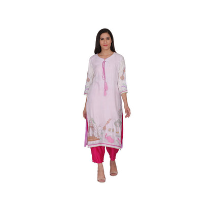 Kahani Lush White Printed Kurta & Pant (Set of 2)