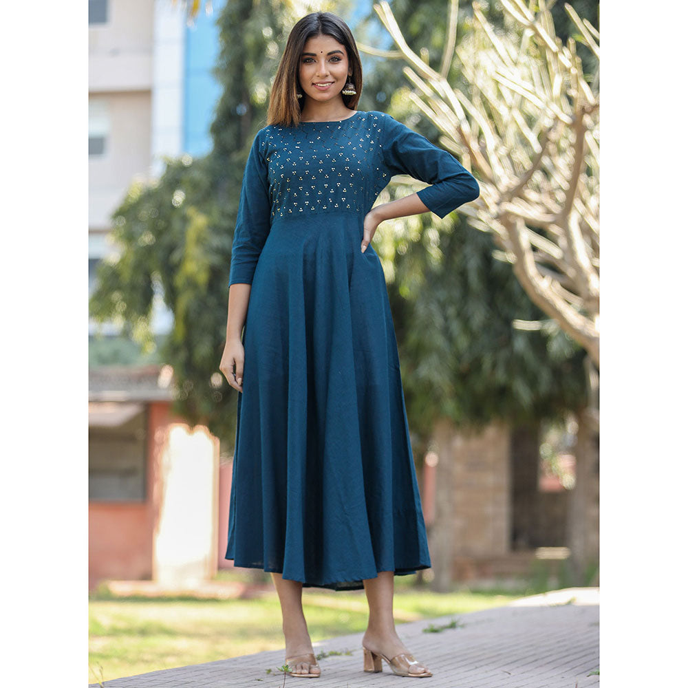 KAAJH Cotton Casual Long Anarkali Gown