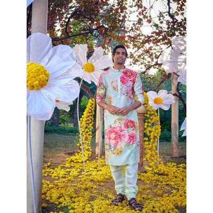 KALISTA Green Yug Kurta with Churidar (Set of 2)