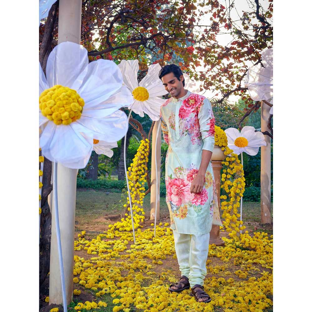 KALISTA Green Yug Kurta with Churidar (Set of 2)