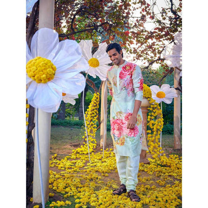 KALISTA Green Yug Kurta with Churidar (Set of 2)