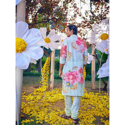 KALISTA Green Yug Kurta with Churidar (Set of 2)