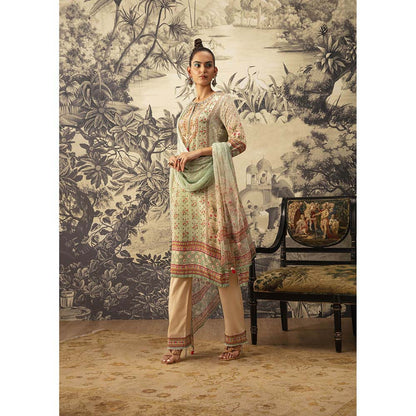 KALISTA Mint Green Kurta with Pant and Dupatta (Set of 3)