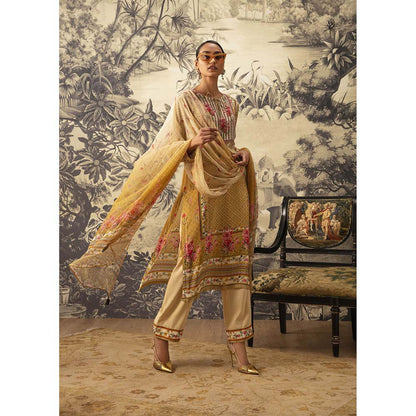 KALISTA Mustard Kurta with Pant and Dupatta (Set of 3)