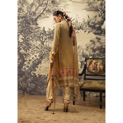 KALISTA Mustard Kurta with Pant and Dupatta (Set of 3)