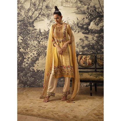 KALISTA Yellow Kurta with Pant and Dupatta (Set of 3)