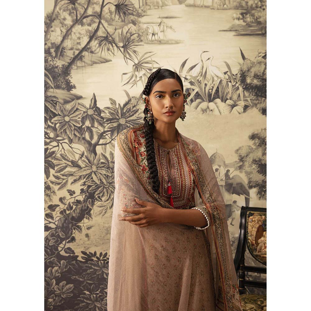 KALISTA Beige Kurta with Pant and Dupatta (Set of 3)