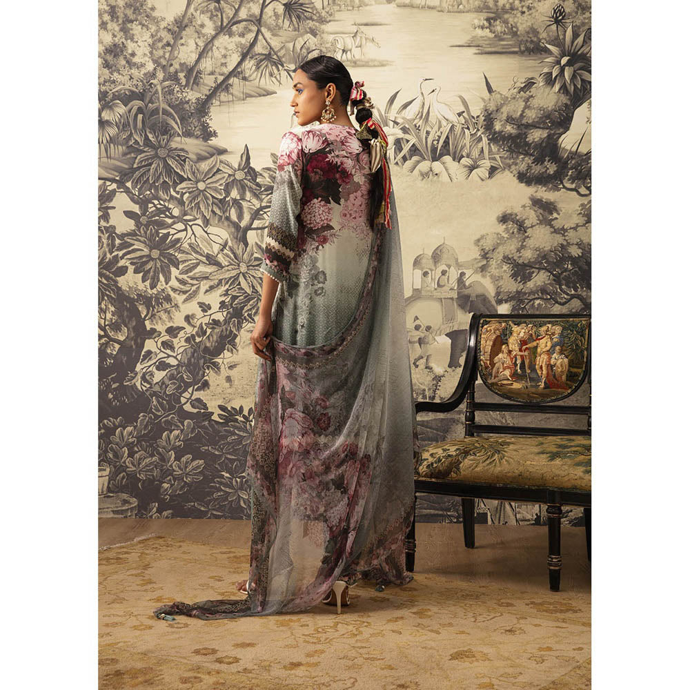 KALISTA Sage Green Kurta with Pant and Dupatta (Set of 3)